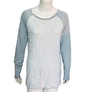 BASS | Women’s Metallic Silver Floral Sweater M